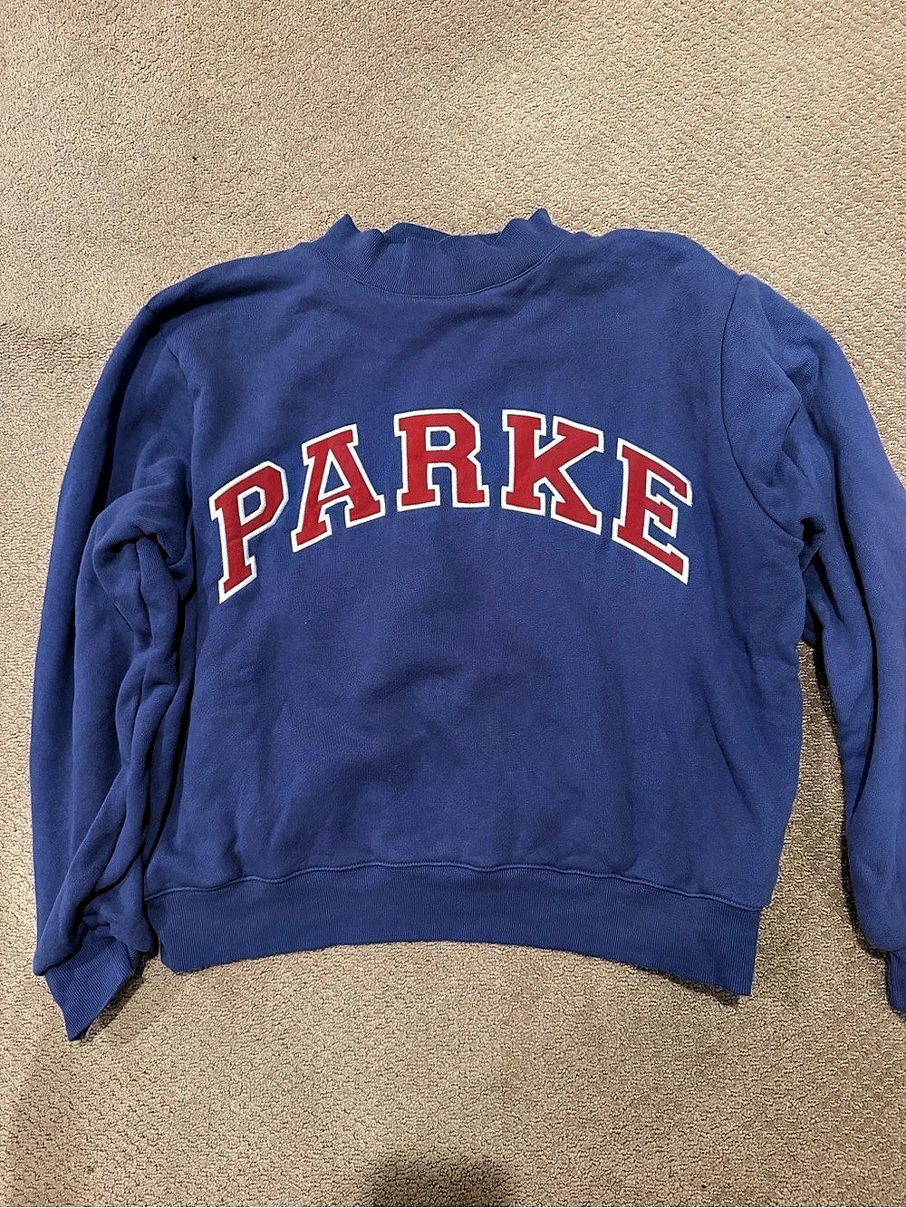 PARKE Varsity Mockneck Sweatshirt Blue & Red L/XL